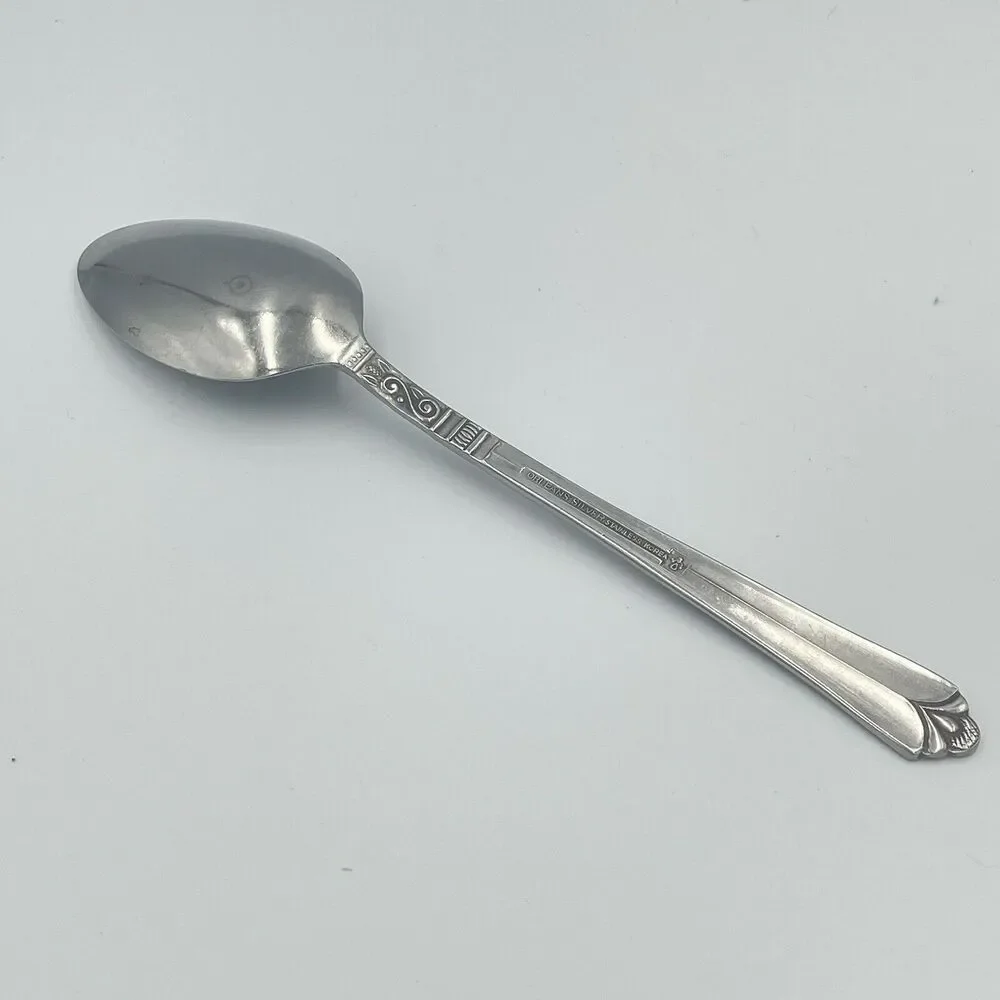 Vintage Orleans Silver ORL31 Stainless Korea Silverware Serving Spoon 8.5” 8 1/2